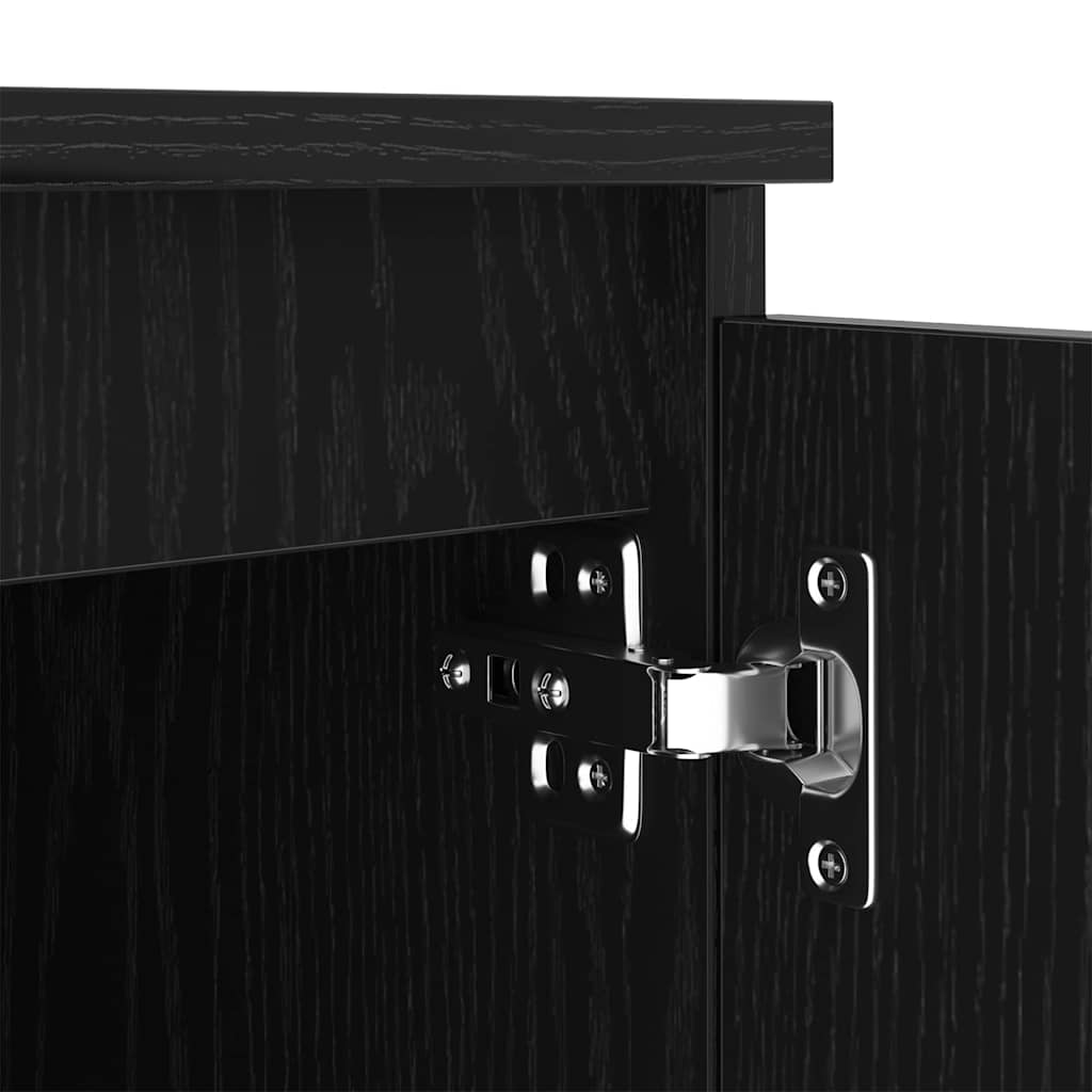 TV szekrény 140 x 38,5 x 36 cm Fekete tölgy Szerelt Fa