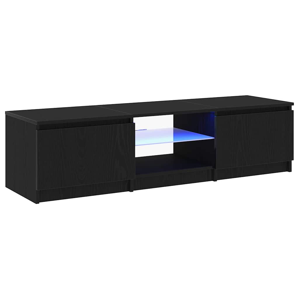TV szekrény 140 x 38,5 x 36 cm Fekete tölgy Szerelt Fa