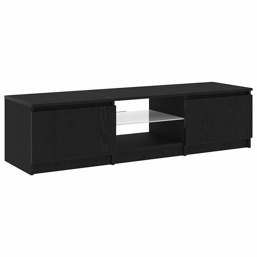 TV szekrény 140 x 38,5 x 36 cm Fekete tölgy Szerelt Fa