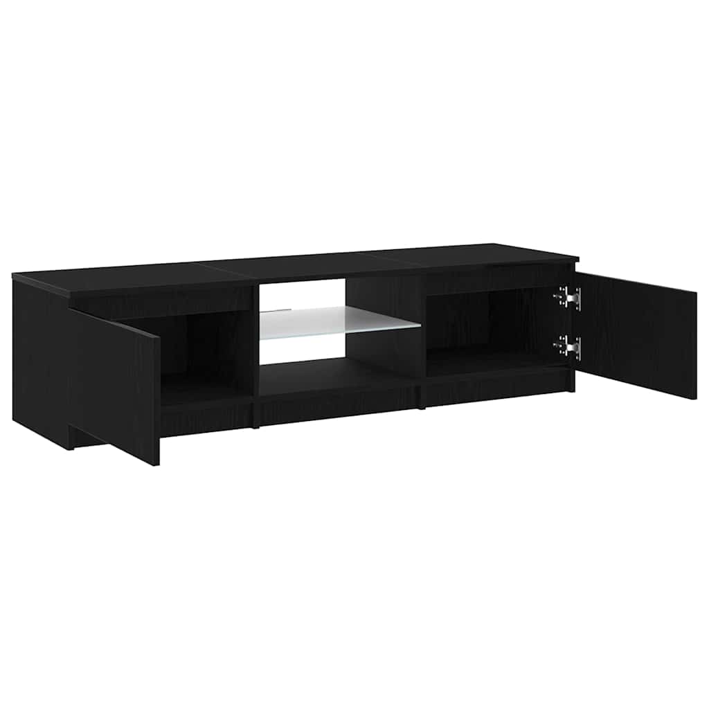 TV szekrény 140 x 38,5 x 36 cm Fekete tölgy Szerelt Fa