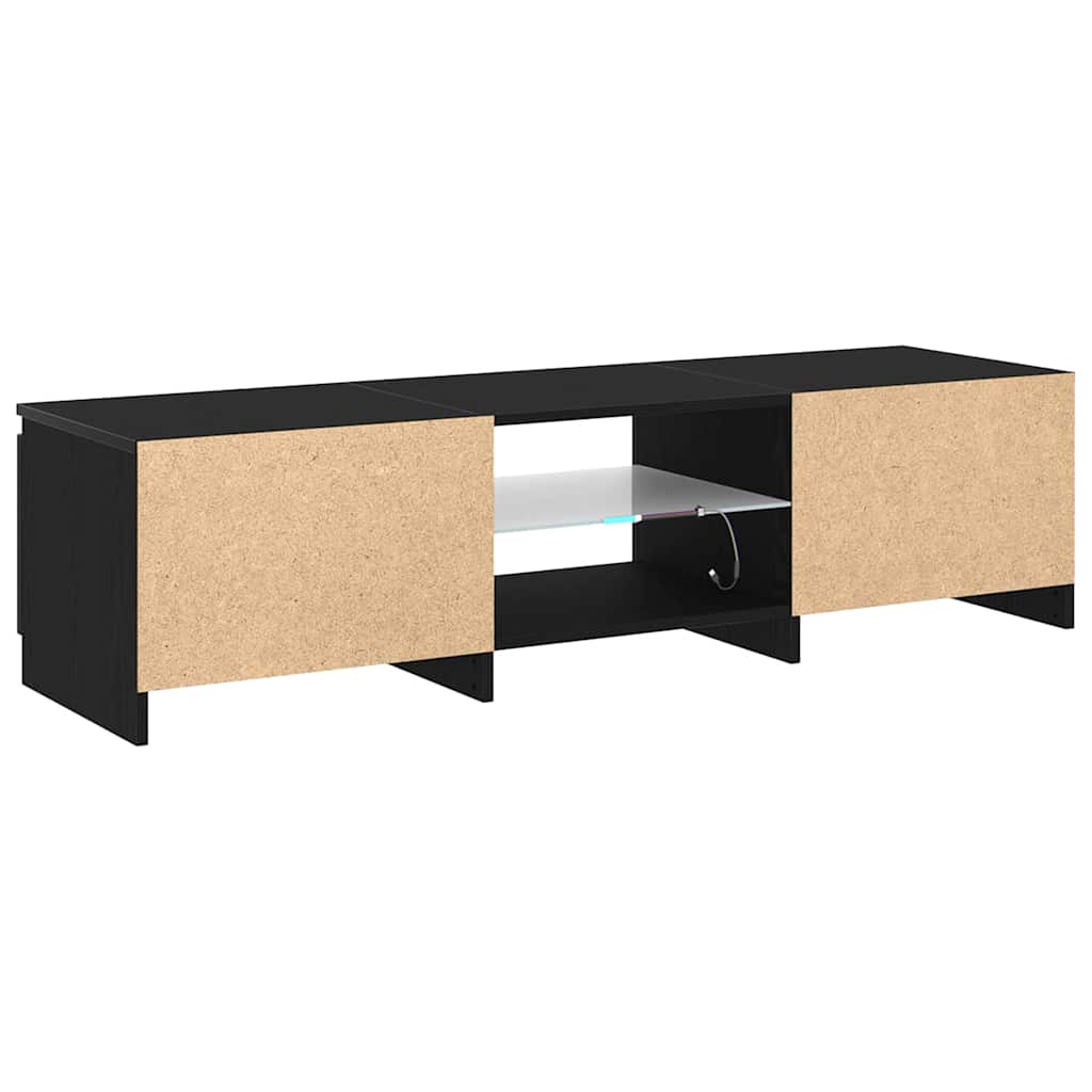 TV szekrény 140 x 38,5 x 36 cm Fekete tölgy Szerelt Fa
