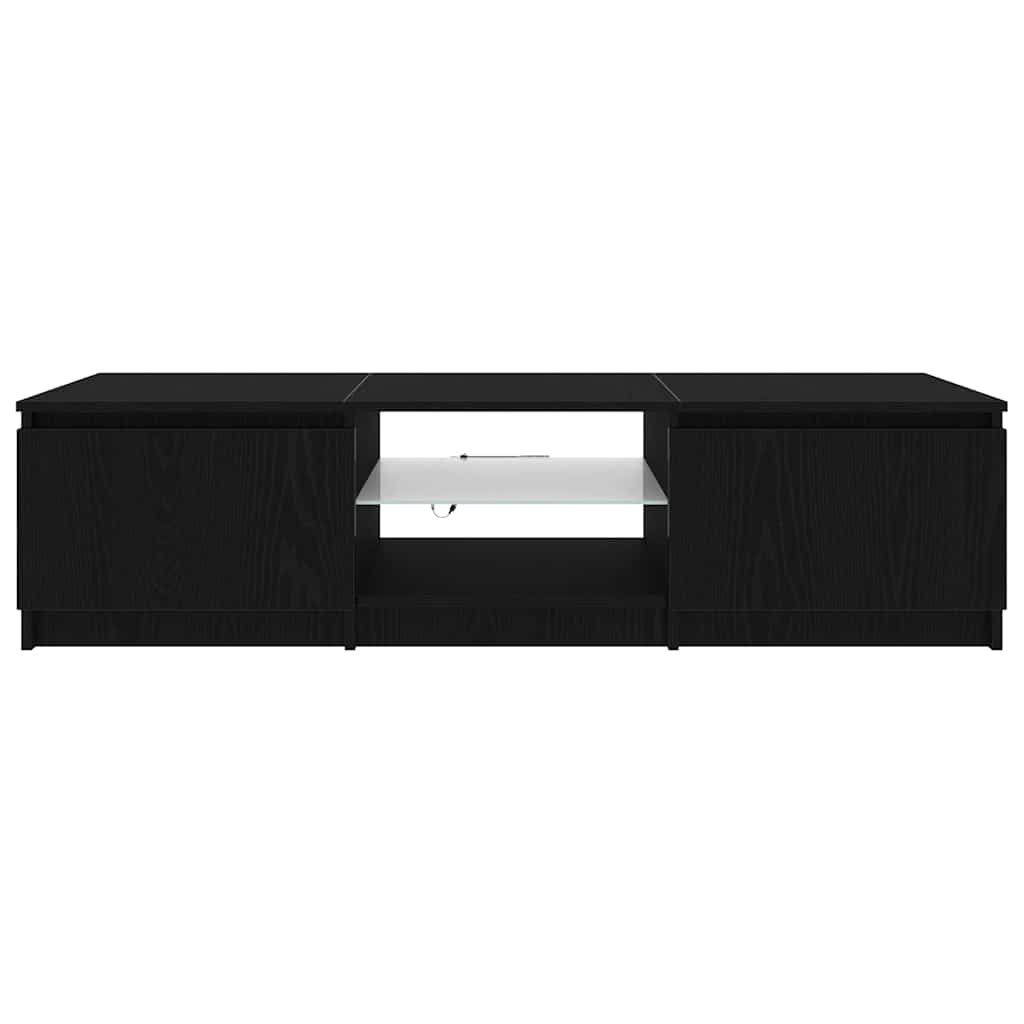 TV szekrény 140 x 38,5 x 36 cm Fekete tölgy Szerelt Fa