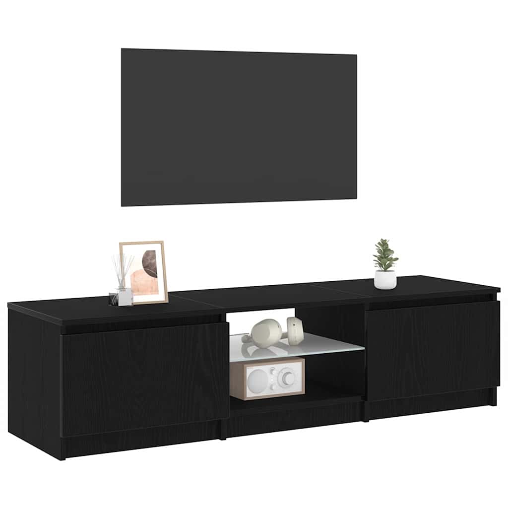 TV szekrény 140 x 38,5 x 36 cm Fekete tölgy Szerelt Fa