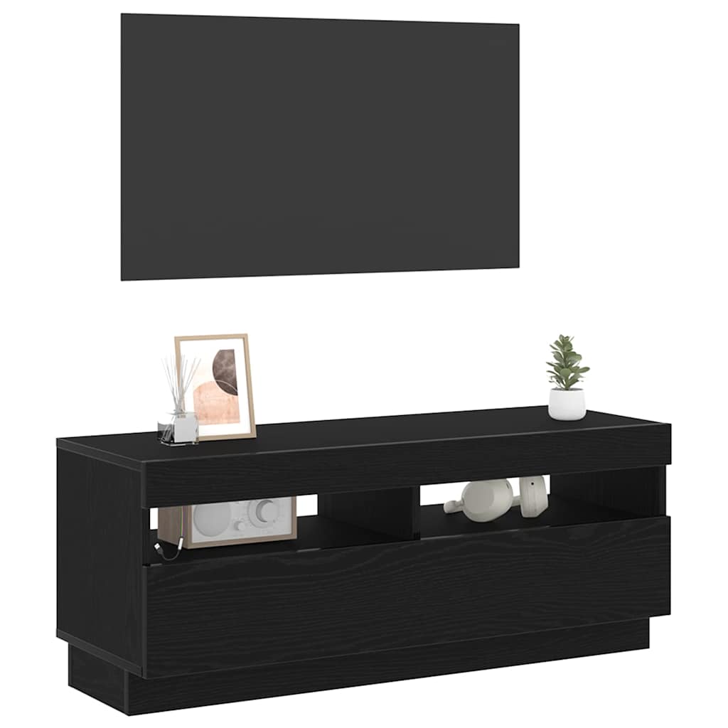 TV szekrény 100 x 35 x 40 cm Fekete tölgy Szerelt Fa