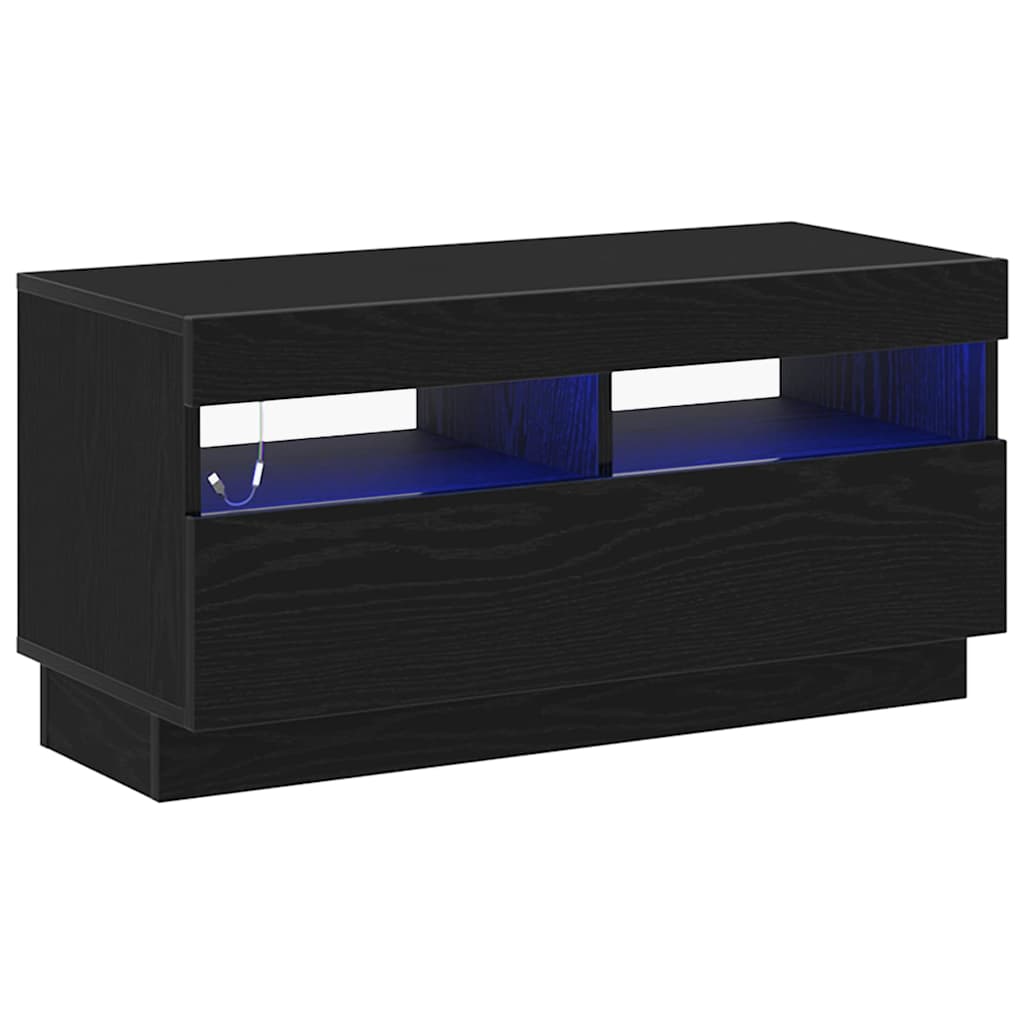 TV szekrény 80 x 35 x 40 cm Fekete tölgy Szerelt Fa