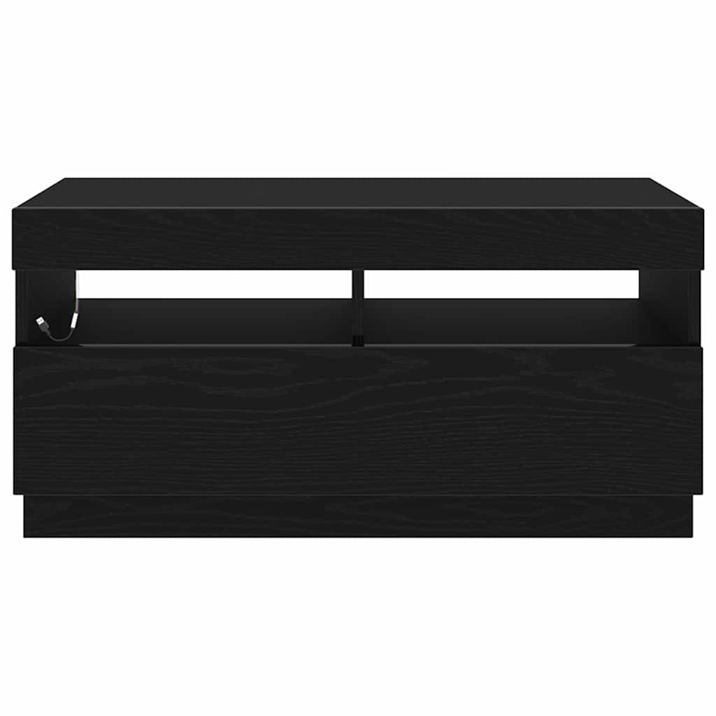 TV szekrény 80 x 35 x 40 cm Fekete tölgy Szerelt Fa