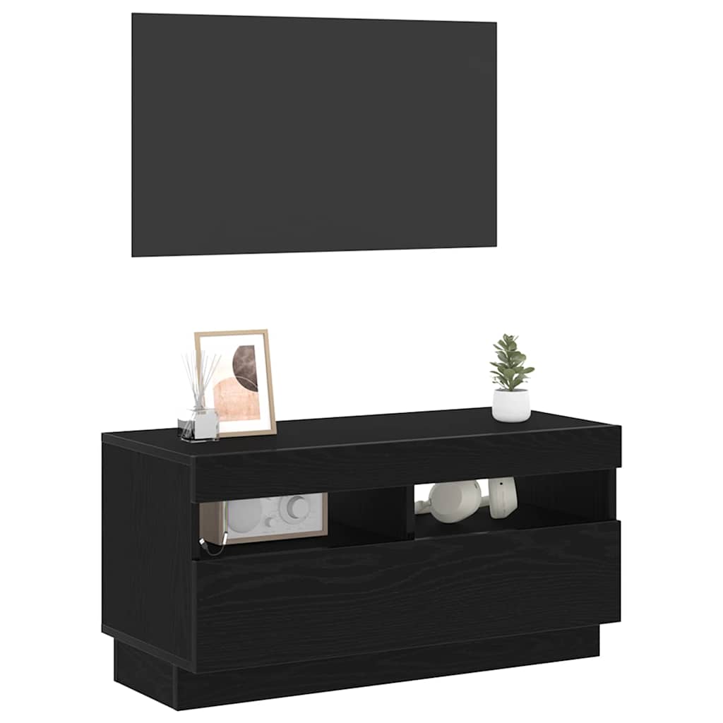 TV szekrény 80 x 35 x 40 cm Fekete tölgy Szerelt Fa