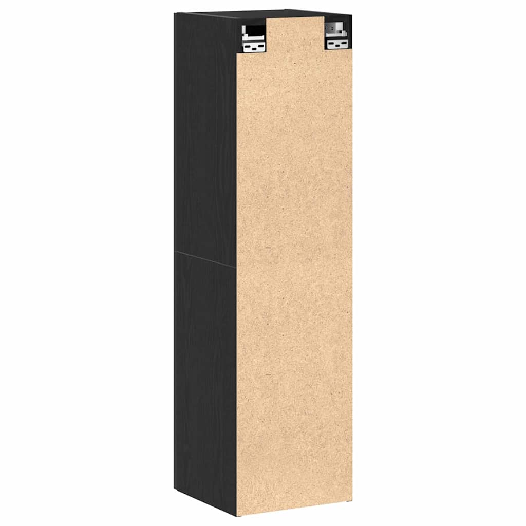 Fali TV Szekrény 30,5 x 30 x 110 cm Fekete tölgy Szerelt Fa