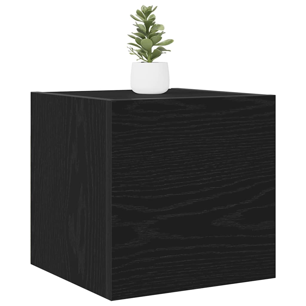 Fali TV Szekrény Fekete Tölgy 30,5 x 30 x 30 cm Szerelt Fa