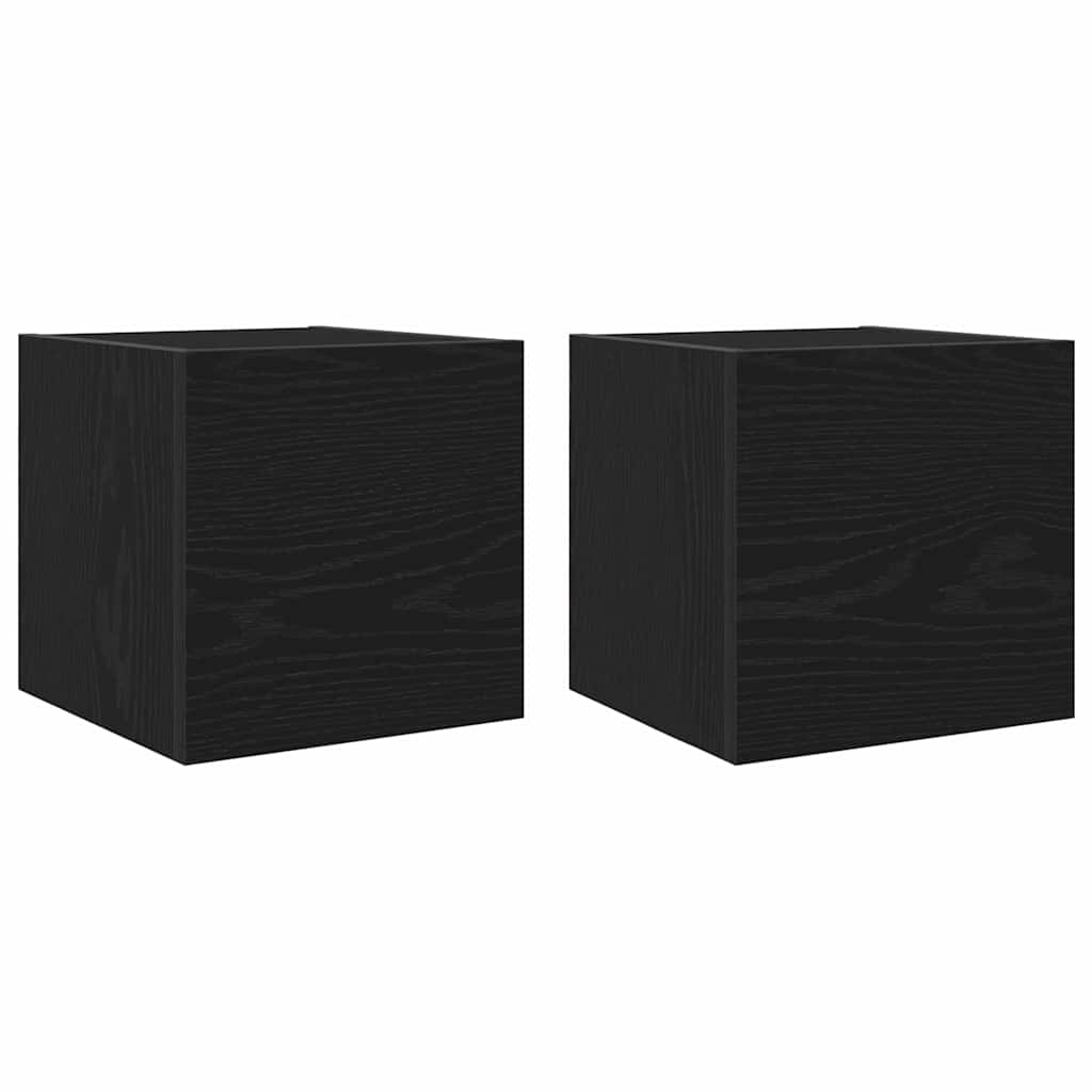 Fali TV Szekrény 2 pcs Fekete Tölgy 30,5 x 30 x 30 cm