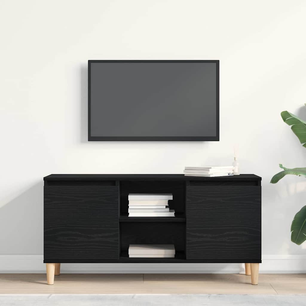 TV szekrény 102 x 35 x 50 cm Fekete tölgy Szerelt Fa