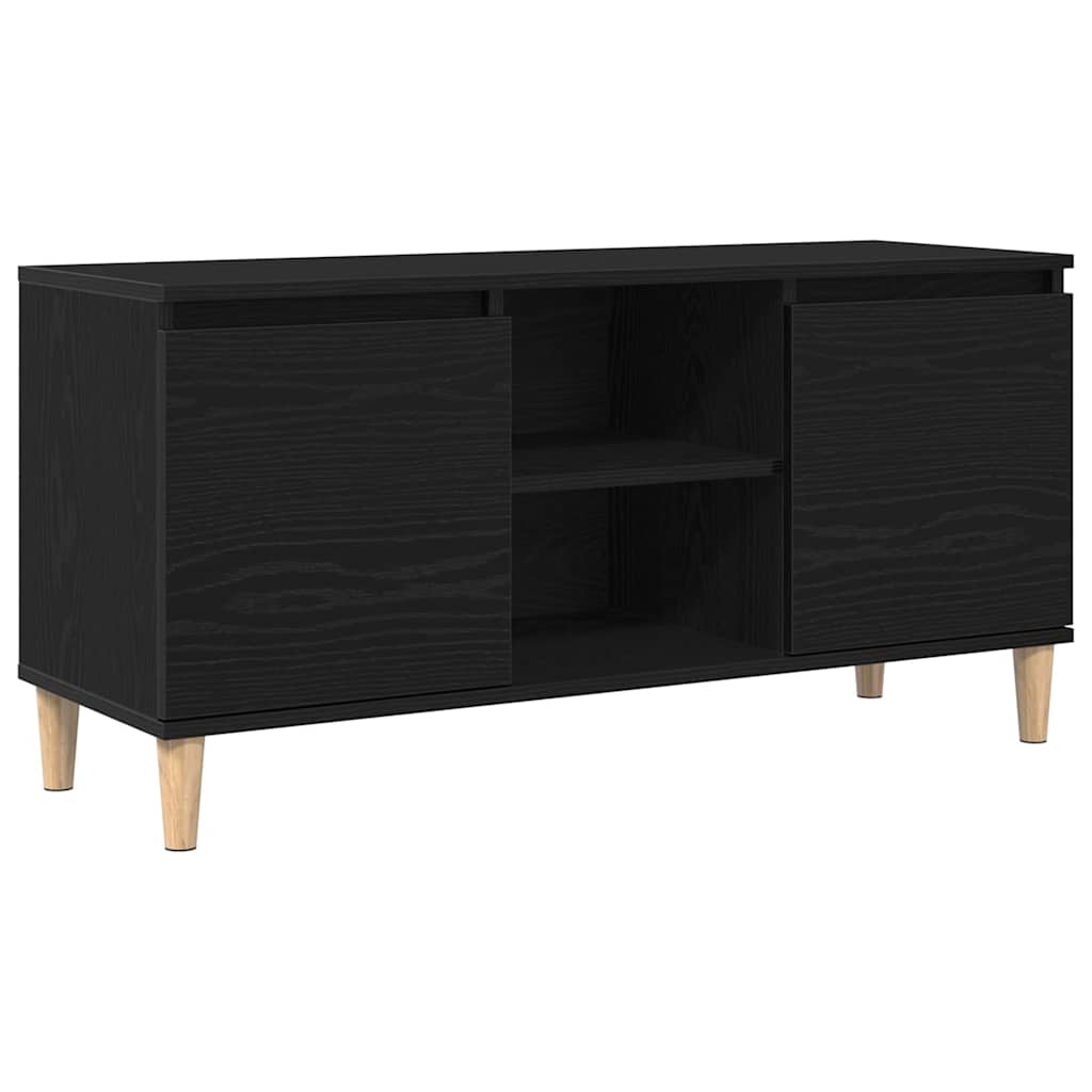 TV szekrény 102 x 35 x 50 cm Fekete tölgy Szerelt Fa
