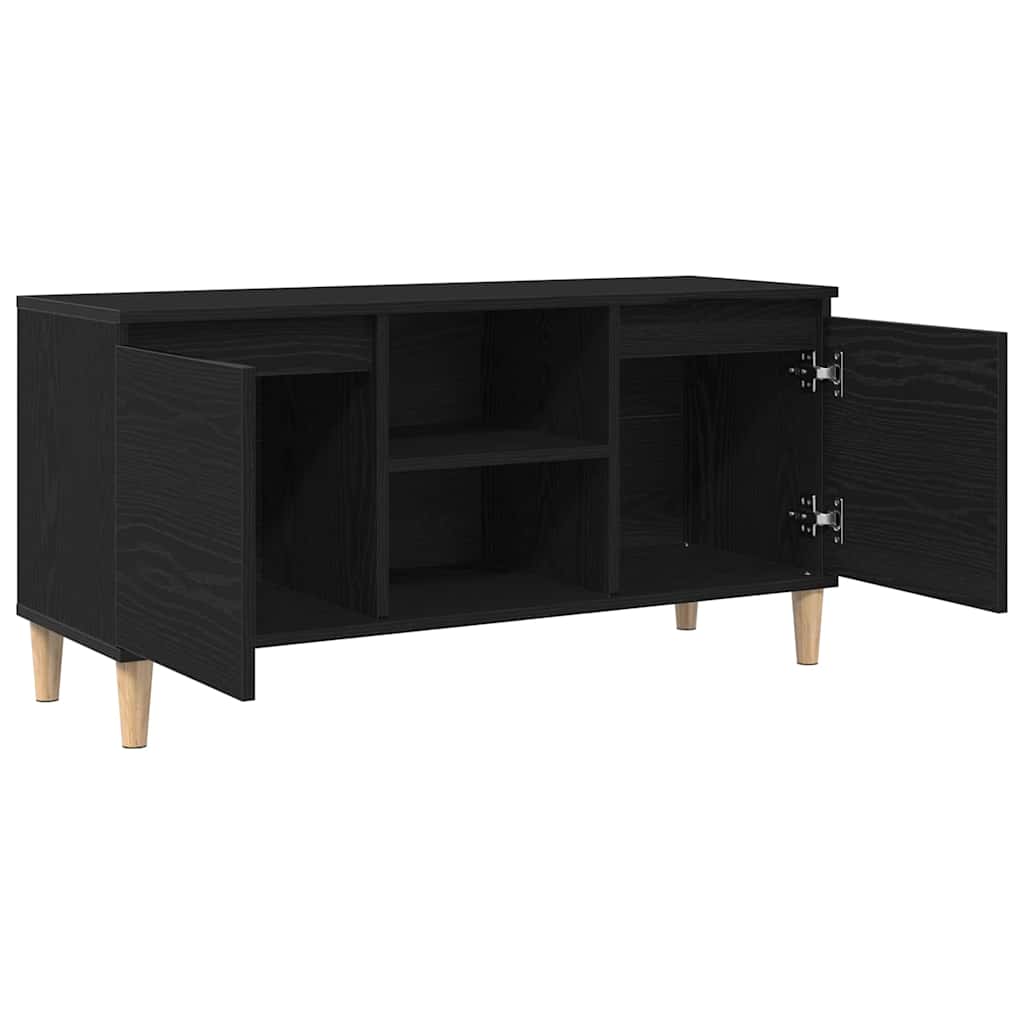 TV szekrény 102 x 35 x 50 cm Fekete tölgy Szerelt Fa