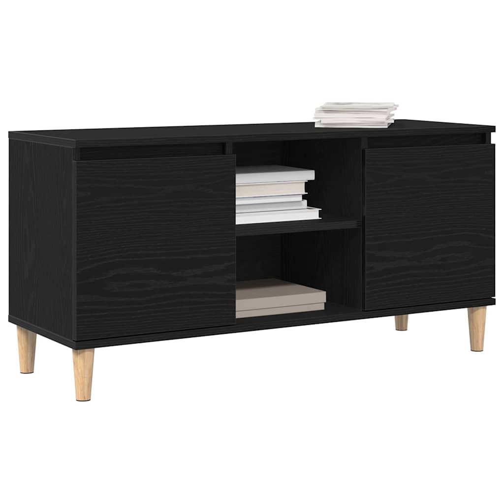 TV szekrény 102 x 35 x 50 cm Fekete tölgy Szerelt Fa
