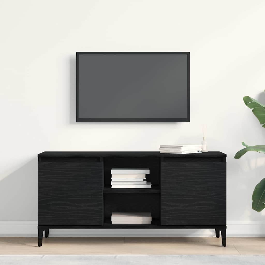 TV szekrény 102 x 35 x 50 cm Fekete tölgy Szerelt Fa