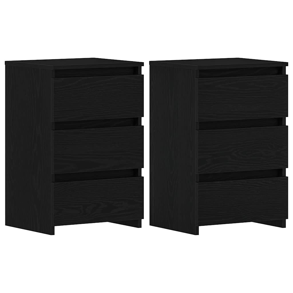 Éjjeliszekrény 2 db Fekete tölgy 40 x 35 x 62,5 cm Szerelt Fa