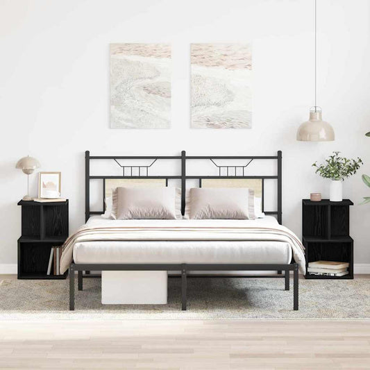 Éjjeliszekrény 2 pcs Fekete tölgy 35 x 35 x 55 cm Faanyag