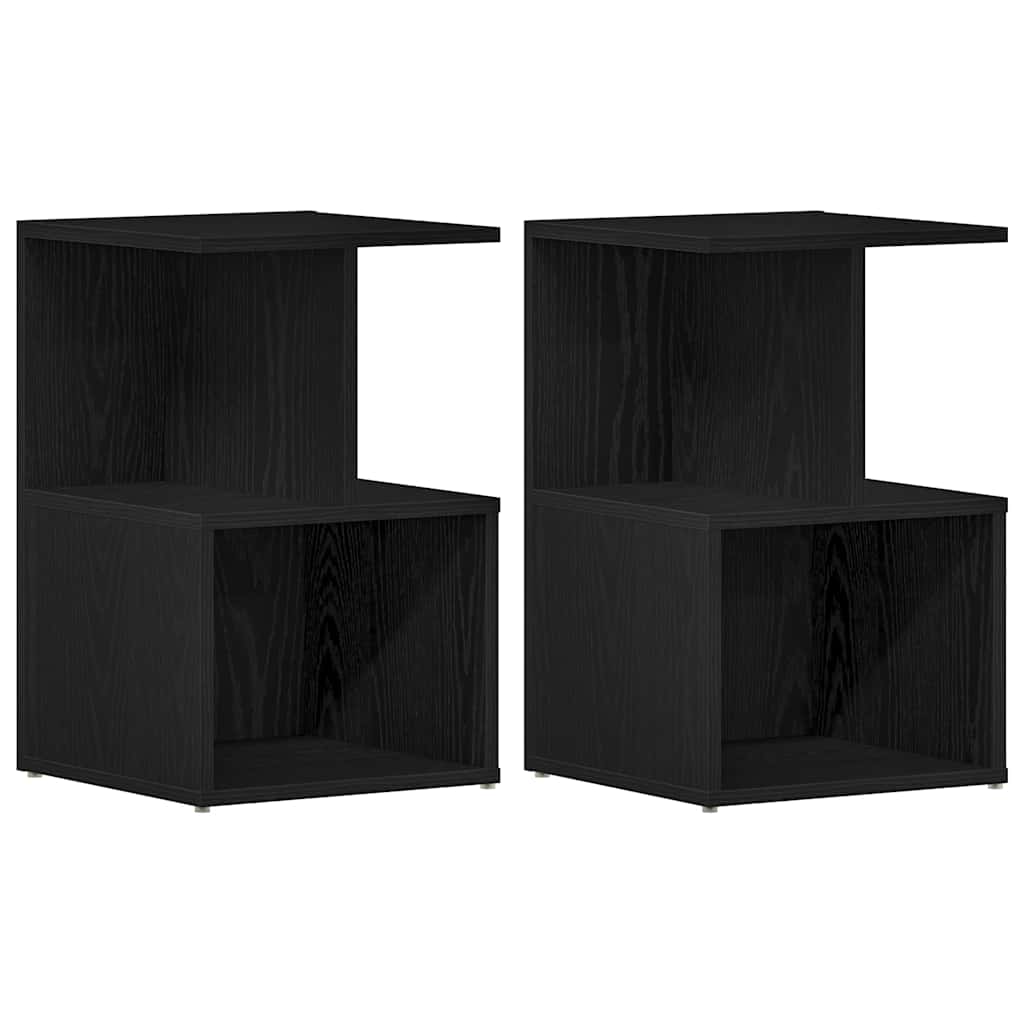 Éjjeliszekrény 2 pcs Fekete tölgy 35 x 35 x 55 cm Faanyag