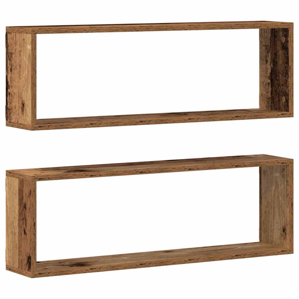 Falpolcok Falra szerelhető 2 pcs Öreg fa 80 x 15 x 26 cm