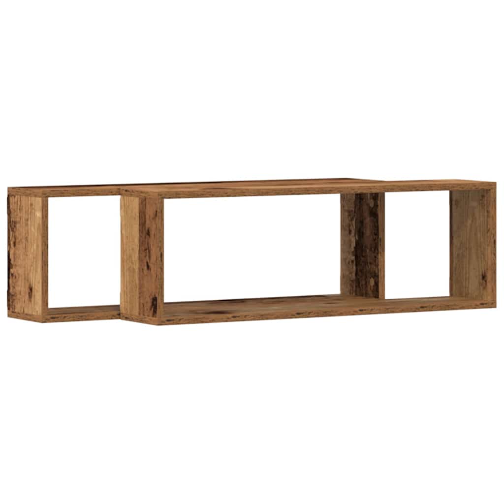 Falpolcok Falra szerelhető 2 pcs Öreg fa 80 x 15 x 26 cm