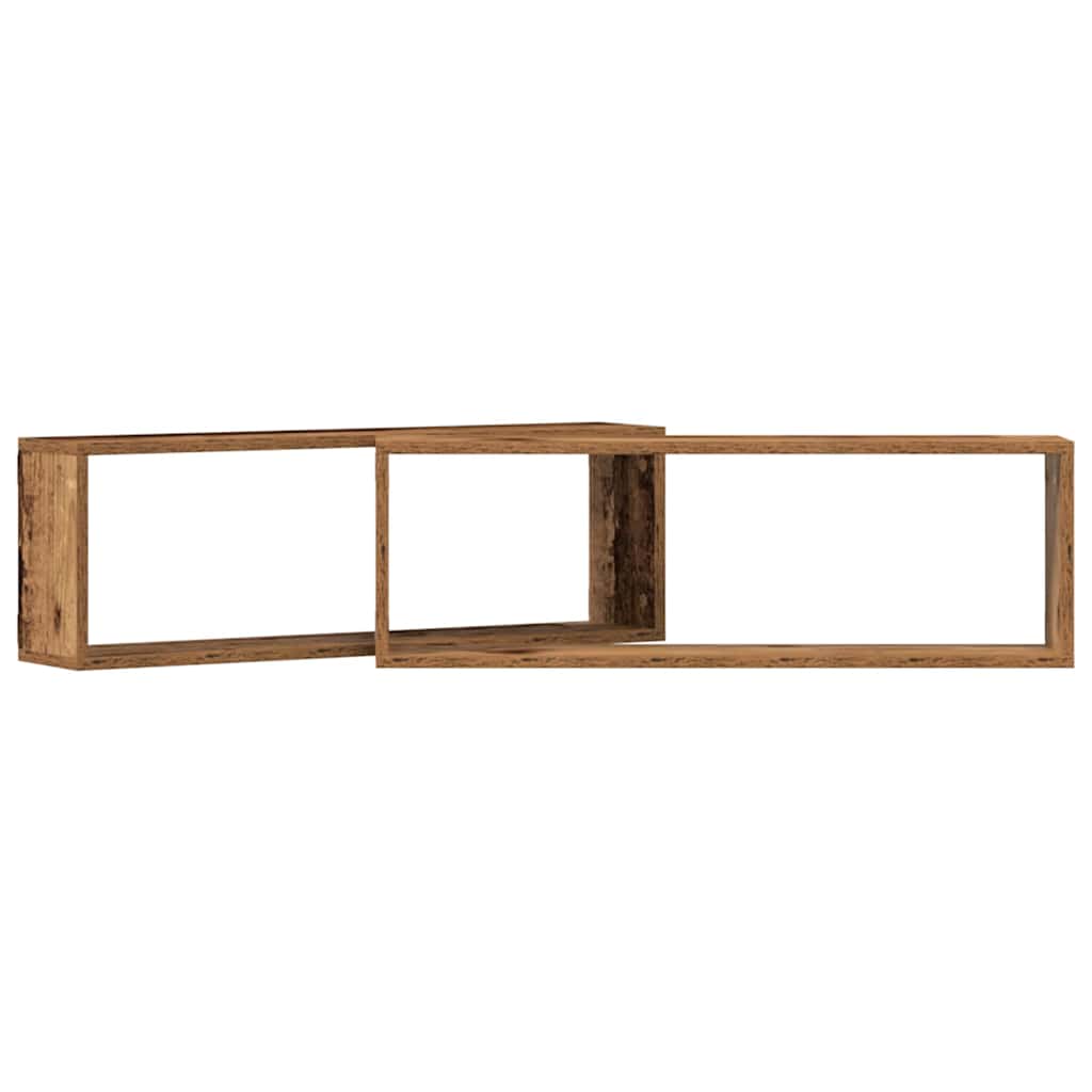 Falpolcok Falra szerelhető 2 pcs Öreg fa 80 x 15 x 26 cm