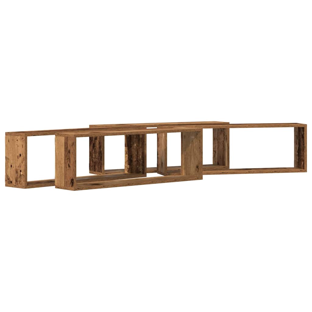 Falpolcok Falra szerelhető 4 pcs Öreg fa 80 x 15 x 26 cm