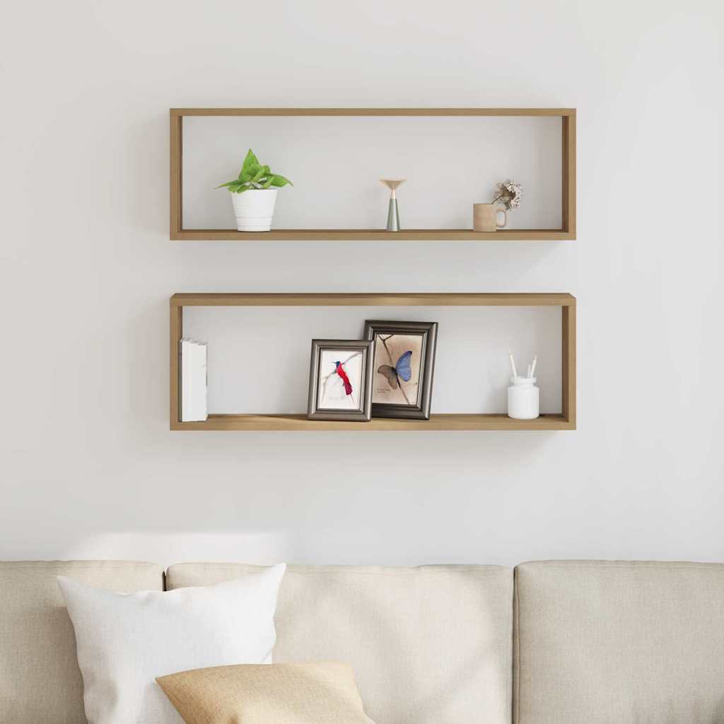 Falpolcok Falra szerelhető 2 pcs Művészi tölgy 80 x 15 x 26 cm