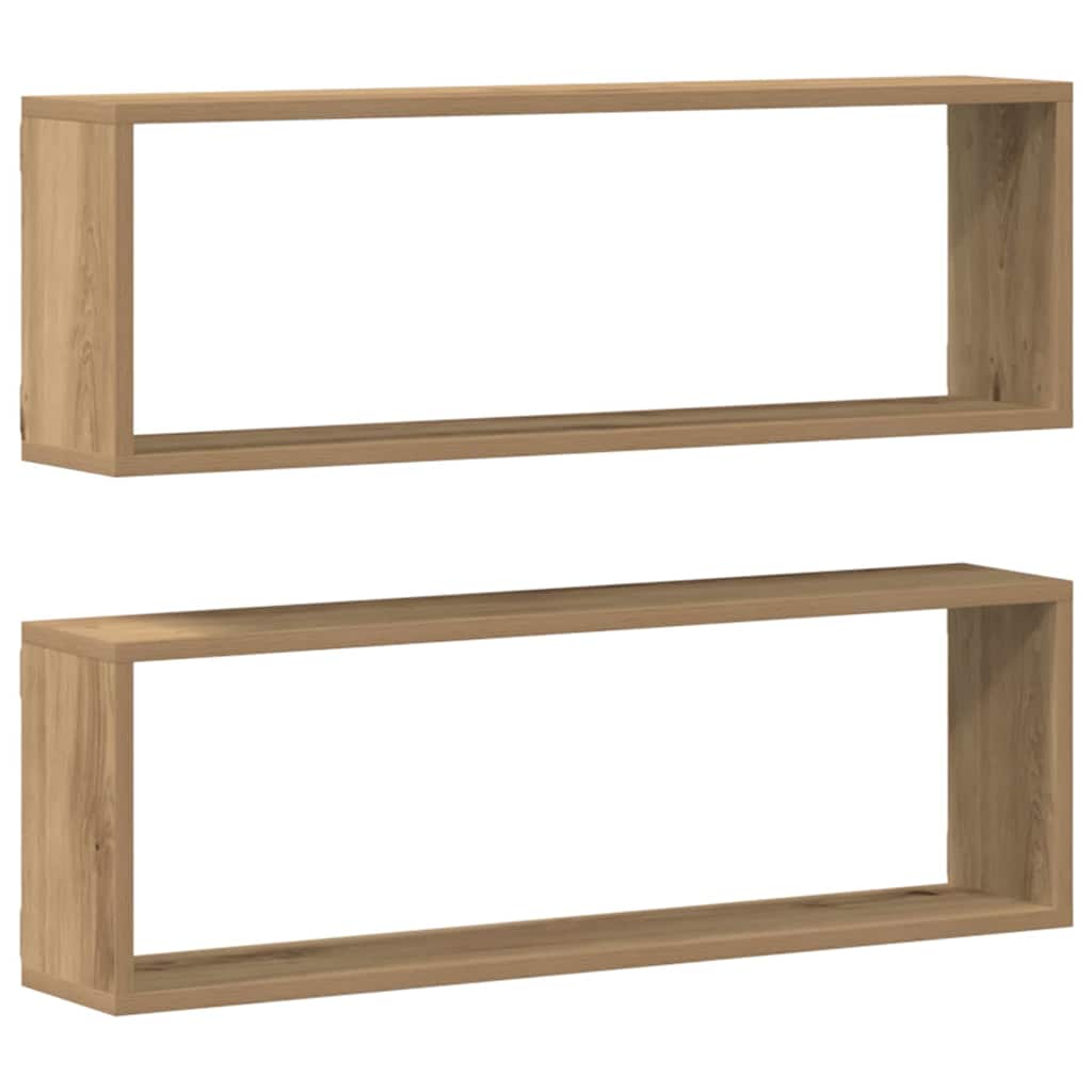 Falpolcok Falra szerelhető 2 pcs Művészi tölgy 80 x 15 x 26 cm