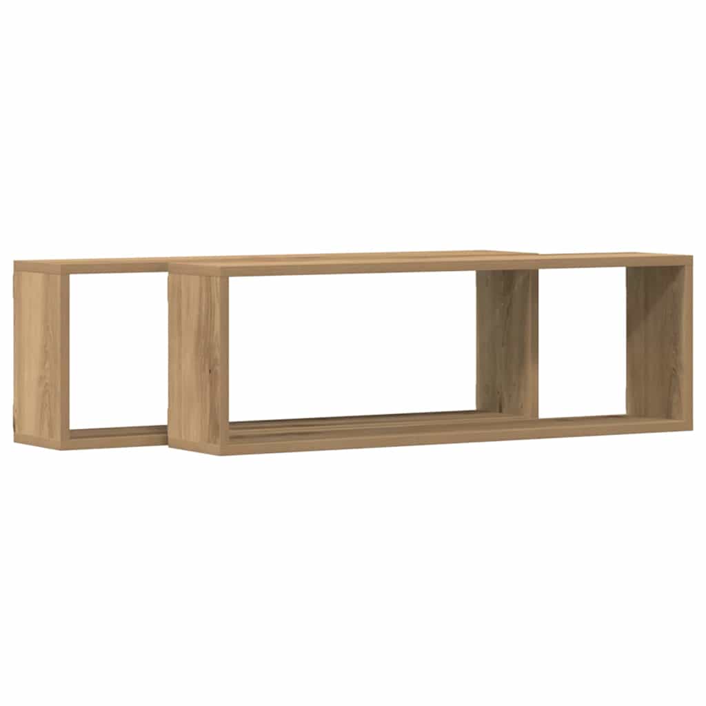 Falpolcok Falra szerelhető 2 pcs Művészi tölgy 80 x 15 x 26 cm