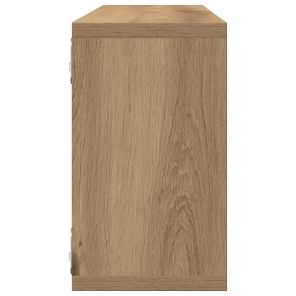 Falpolcok Falra szerelhető 2 pcs Művészi tölgy 80 x 15 x 26 cm