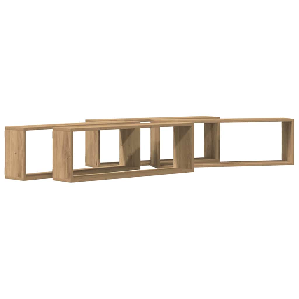 Falpolcok Falra szerelhető 4 pcs Művészi tölgy 80 x 15 x 26 cm
