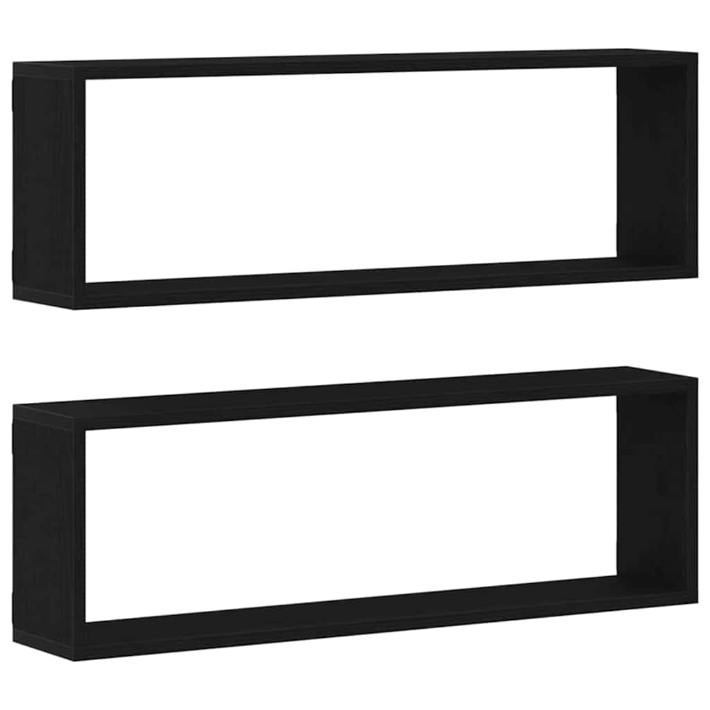 Falpolcok Falra szerelhető 2 pcs Fekete tölgy 80 x 15 x 26 cm