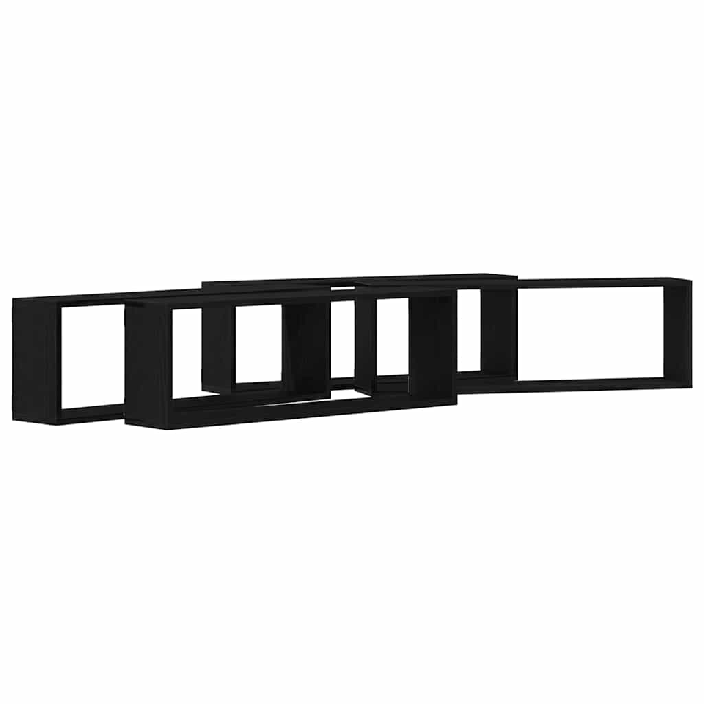 Falpolcok Falra szerelhető 4 pcs Fekete tölgy 80 x 15 x 26 cm