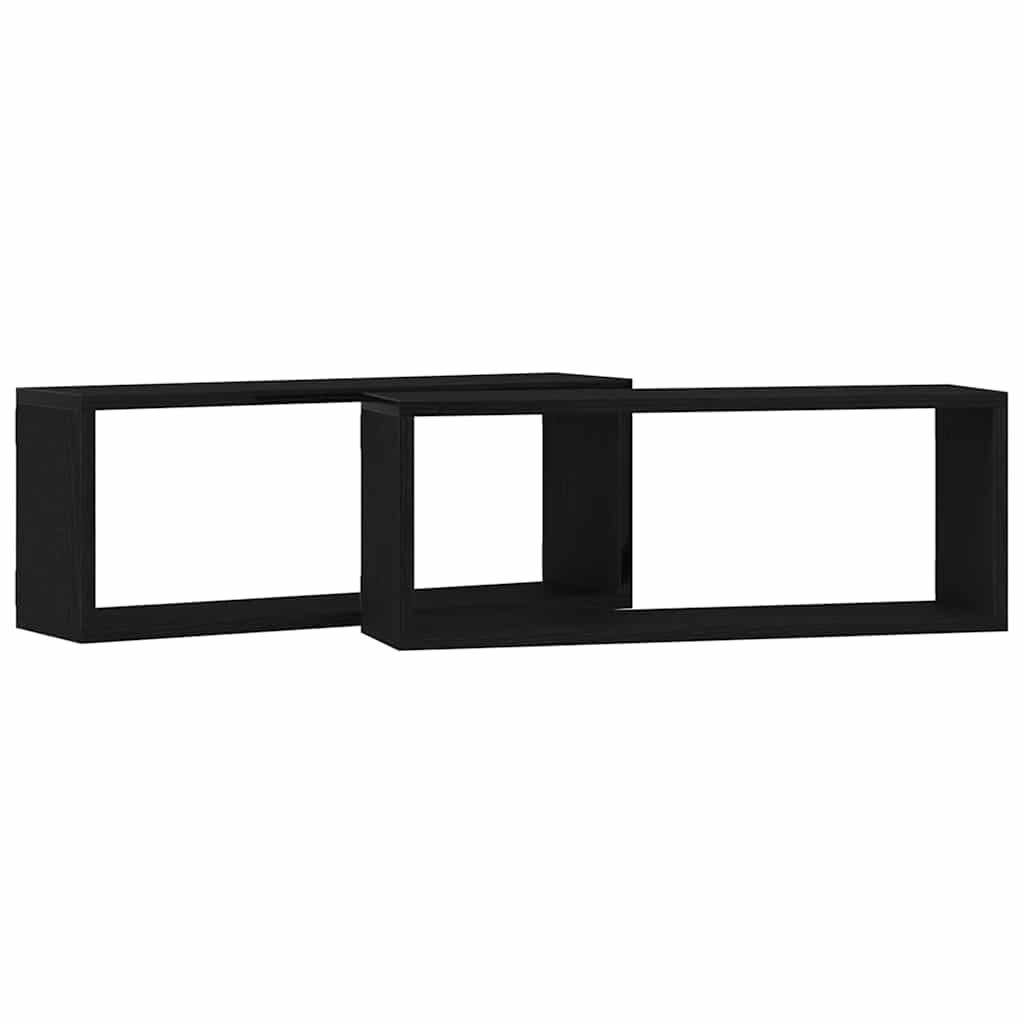 Falpolcok Falra szerelhető 2 db Fekete tölgy 60 x 15 x 23 cm