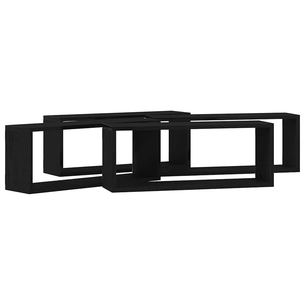 Falpolcok Falra szerelhető 4 db Fekete tölgy 60 x 15 x 23 cm