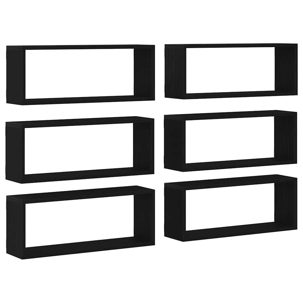 Falpolcok Falra szerelhető 6 pcs Fekete tölgy 60 x 15 x 23 cm