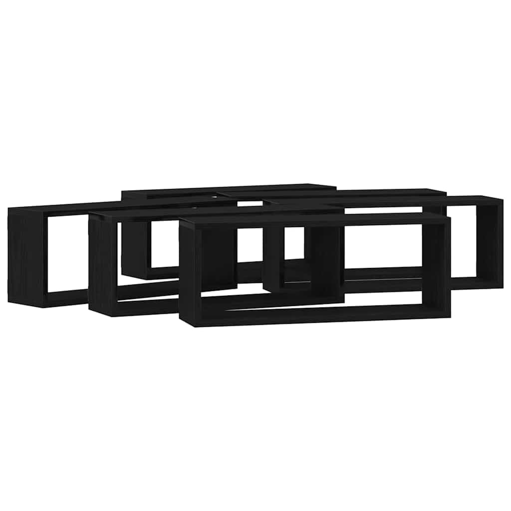 Falpolcok Falra szerelhető 6 pcs Fekete tölgy 60 x 15 x 23 cm