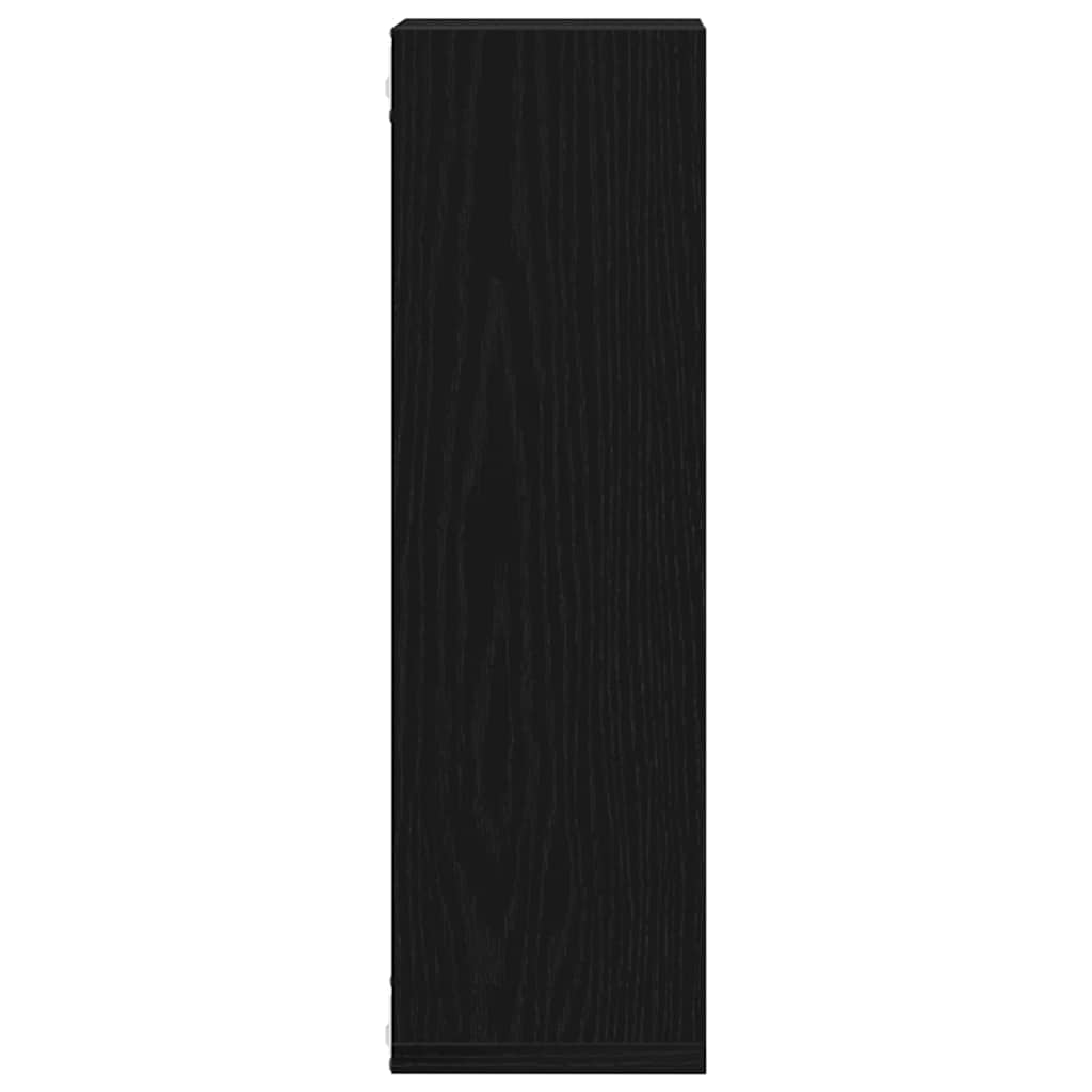 Falpolc polcokkal 2 pcs Fekete tölgy 50 x 15 x 85 cm Faanyag