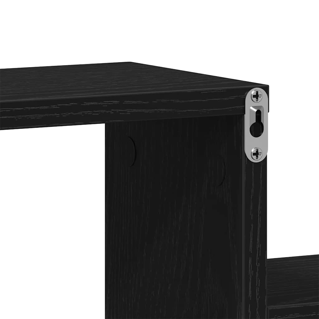 Falpolc polcokkal Fekete tölgy 80 x 15 x 78,5 cm Faanyag