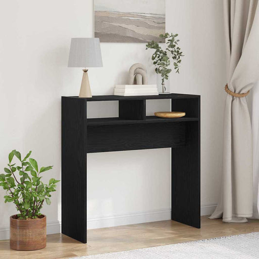 Konzolasztal Fekete tölgy 78 x 30 x 80 cm Faanyag