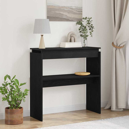 Konzolasztal Fekete tölgy 80 x 30 x 80 cm Faanyag
