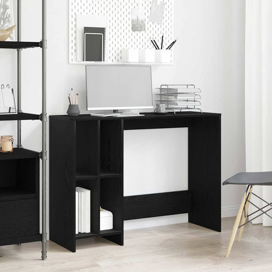 Asztal polcokkal Fekete tölgy 102,5 x 35 x 75 cm Faanyag