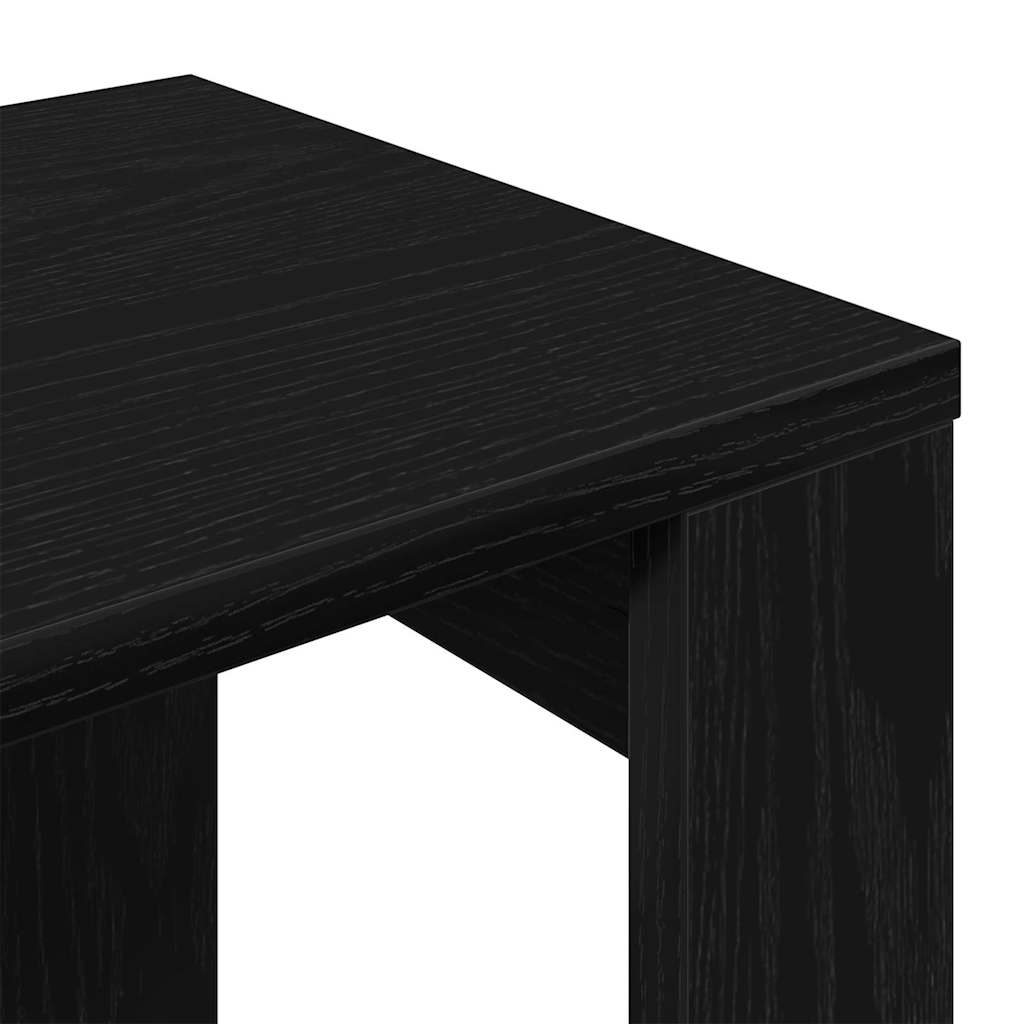 Egymásba helyezhető asztalok 3 pcs Fekete tölgy Faanyag