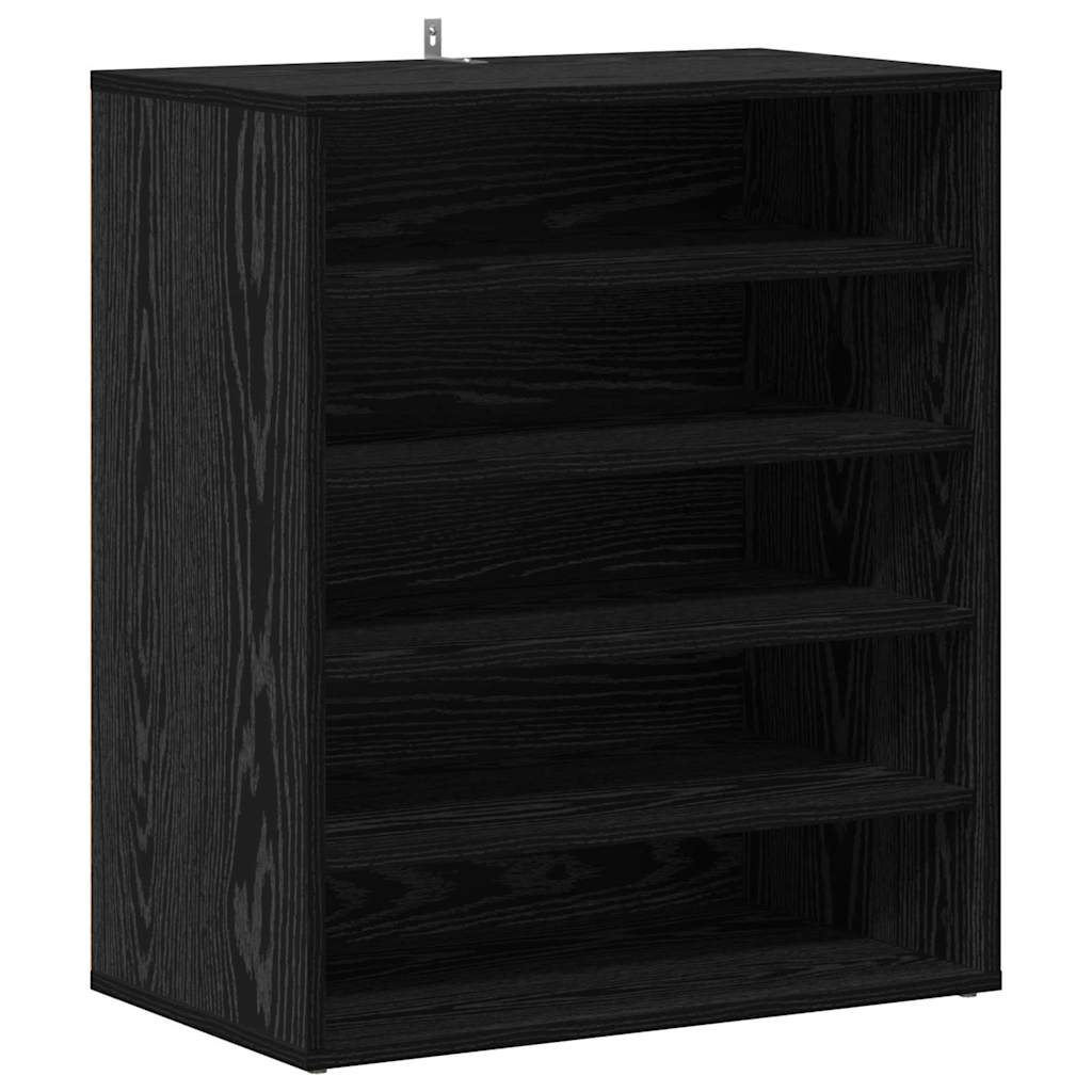 Cipőszekrény 60 x 35 x 70 cm Szerelt Fa Fekete tölgy