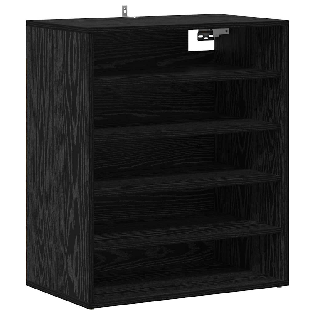 Cipőszekrény 60 x 35 x 70 cm Szerelt Fa Fekete tölgy