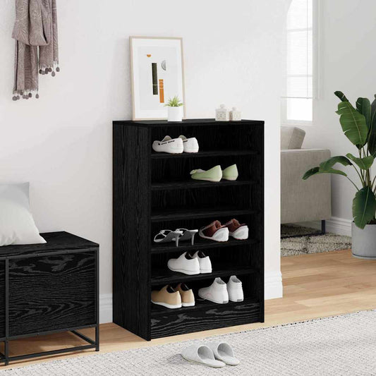 Cipőszekrény polcokkal Fekete tölgy 60 x 35 x 92 cm Faanyag