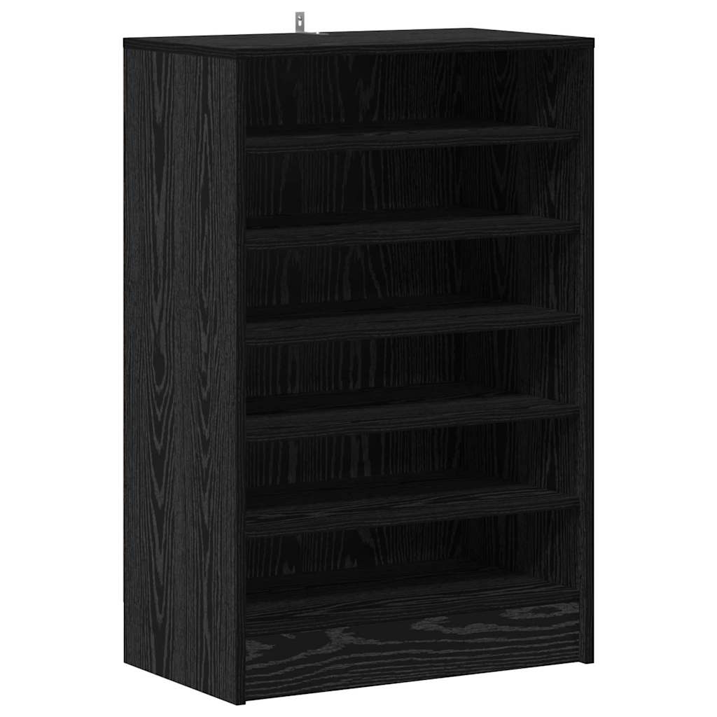 Cipőszekrény 60 x 35 x 92 cm Szerelt Fa Fekete tölgy