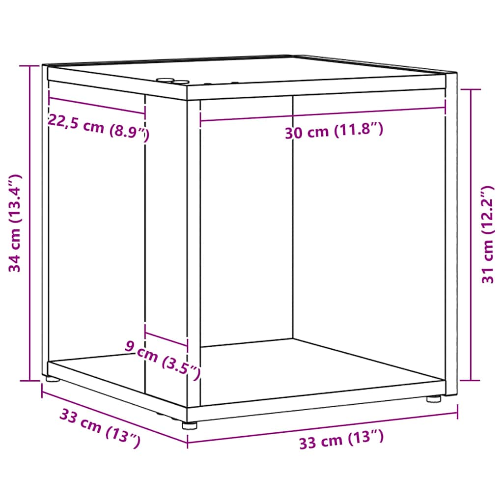 Sarokpolcok 33 x 33 x 34,5 cm Szerelt Fa Fekete tölgy