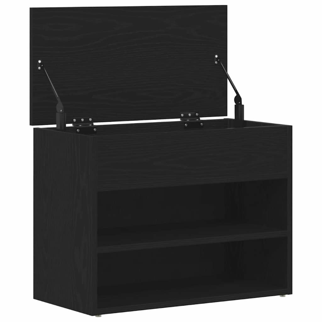 Cipőpad 60 x 30 x 45 cm Szerelt Fa Fekete tölgy