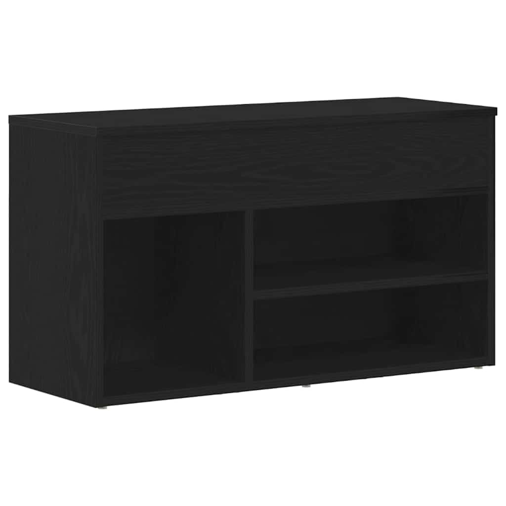 Cipőpad 80 x 30 x 45 cm Szerelt Fa Fekete tölgy